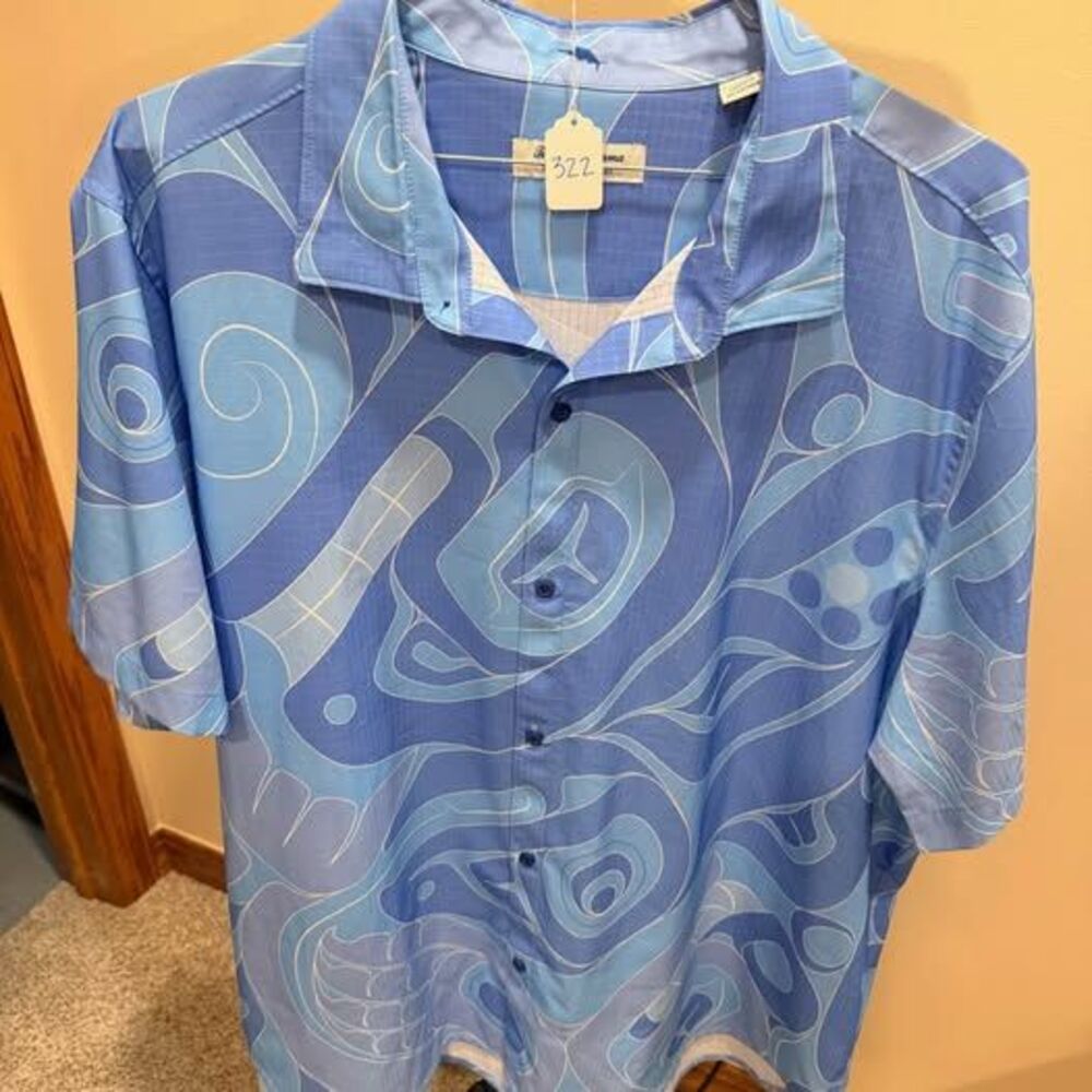 Tommy Bahama The Bahama Coast XXL Blue Pattern Shirt
